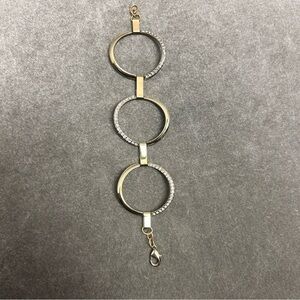 Guess gold-tone circular link crystal rhinestone bracelet